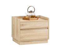 SoBuy Comodino per letto con 2 cassetti Tavolino stretto Tavolo telefono Naturale 50x40x40cm FBT153-N