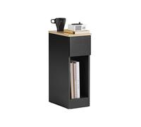 SoBuy Comodino con cassetto stretto Tavolino divano Tavolino comodino Nero 20x35x60 cm FBT111-SCH