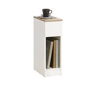 SoBuy Comodino Sottile comodino per camera da letto con cassetto e ripiano comodini per camera da letto e soggiorno Tavolino divano Bianco L20 x P35 x A60 cm FBT111-WN