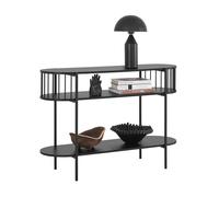SoBuy Consolle Ingresso Tavolo Consolle Salvaspazio in Metallo Nero, Mobile Ingresso Moderno con Ripiani, Stile Industriale per Corridoio, Soggiorno o Ufficio 110×39×76 cm FSB90-SCH