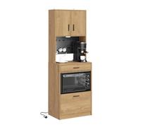 SoBuy Credenza cucina con 2 prese e 2 porte USB 60 x 40 x 170 cm