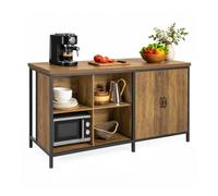 SoBuy Credenza Cucina Moderna con 4 vani e ripiano regolabile, 170x89x60cm | Mobile Cucina Salvaspazio con ampio piano, portata 145 kg, robusto e facile da pulire, MDF, cucina/pranzo/soggiorno, KNL09-WN