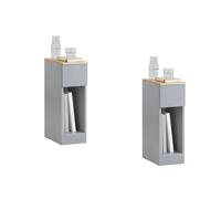 SoBuy FBT111x2 Comodino 2 set con cassetto per box letto a molle divano tavolo 2 pezzi tavolino stretto Black