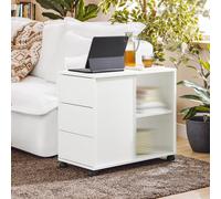 SoBuy FBT141-W file armadio file armadio carrello stampante tavolo stampante supporto rotolo contenitore con 5 rotoli armadio per ufficio Bianco