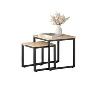 SoBuy FBT42 Set da 2 pezzi tavolino tavolino set da 2 pezzi tavolo divano tavolo tavolino set Grigio scuro