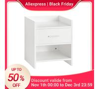 SoBuy FBT66 comodino comodino tavolino con 1 cassetto e 2 ripiani BHT ca. 38x45x36 cm