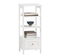 SoBuy FBT91-W tavolino comodino alto con cassetto e contenitore divano tavolo telefono comodino comodino BHT circa: 30x74x28 cm BIANCO