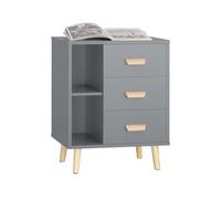 SoBuy FBT95 comodino con 3 cassetti e 2 scomparti aperti Tavolino da divano tavolino da telefono comodino Comodino Comodino da notte