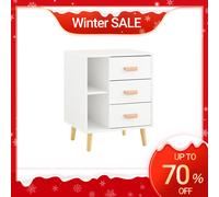 SoBuy FBT95 comodino con 3 cassetti e 2 scomparti aperti Tavolino da divano tavolino da telefono comodino Comodino Comodino da notte