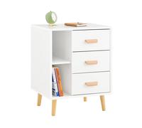 SoBuy FBT95 comodino con 3 cassetti e 2 scomparti aperti Tavolino da divano tavolino da telefono comodino Comodino Comodino da notte