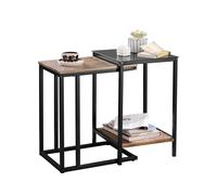 SoBuy Set di 2 tavolini,Tavolino da Divano, Impilabili, Tavolino d'appoggio, FBT99-F