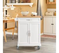 SoBuy FKW13 Carrelli da cucina con rotolo Isola da cucina con piastra di lavoro Carrello a rotelle per cucina soggiorno Sala da pranzo