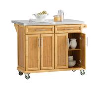 SoBuy FKW69-N Carrello da cucina per isola cucina con piastra da lavoro espandibile in acciaio inossidabile Carrello da portata per armadio da cucina COFFEE