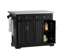 SoBuy FKW71 Kitchen Island on Roller serving trolley with Roller Kitchen Trolley with Pull-out Bar Carts for kitchen Dining Room
