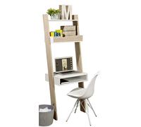 SoBuy FRG111-WN Libreria con ripiano da scrivania a muro con ripiani BHT ca. : 65x176x40 cm