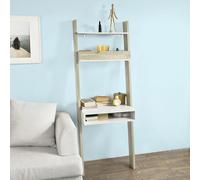 SoBuy FRG111-WN Libreria con ripiano da scrivania a muro con ripiani BHT ca. : 65x176x40 cm