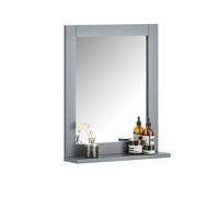 SoBuy FRG129 specchio da parete specchio da bagno con ripiano grigio scuro BHT. 40x50x10 cm