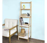 SoBuy FRG162-N Scaffale per scale Scaffale pieghevole Libreria con 4 piani in legno di gomma e MDF BHT: 42x140x34 cm