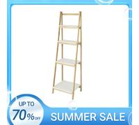 SoBuy FRG162-N Scaffale per scale Scaffale pieghevole Libreria con 4 piani in legno di gomma e MDF BHT: 42x140x34 cm