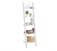 SoBuy FRG17-W scaletta con 5 livelli scaffale da terra libreria mensola da bagno Mensola da muro BHT ca. 56x189x32,5 cm WHITE