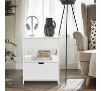 SoBuy FRG258-II-W comodino armadio notte con 2 cassetti e armadio portaoggetti per camera da letto, accanto al tavolo