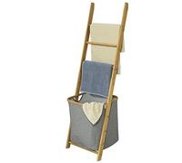 SoBuy® FRG263-N, Scaffale Scala con portabiancheria salvaspazio,organizzare la bagno,impermeabile