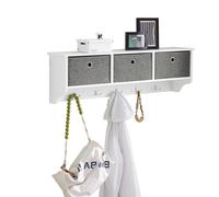 SoBuy FRG282 Armadio da parete corridoio armadio abiti gancio appendiabiti non importa con 3 cestelli e 5 ganci armadio BHT ca. : 100x30x20 cm
