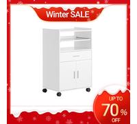 SoBuy Carrello portavivande Armadio da cucina Armadio per microonde con un ripiano scorrevole FSB09-W