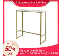 SoBuy FSB34-G tavolo da bar con struttura in metallo dorato tavolo da terra bancone da bar bancone da cucina bar da cucina BHT circa: 100x106x40 cm