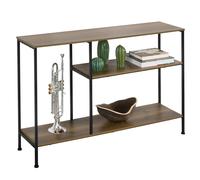 SoBuy FSB35-PF consolle vintage con 3 ripiani tavolo da corridoio in metallo decorazione tavolo credenza tavolino Natura/nero