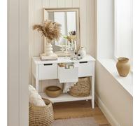 SoBuy FSB51-W Consolle tavolino tavolino da corridoio con 3 cassetti e vassoio Credenza Bianco BHT ca. : 93x79x33 cm