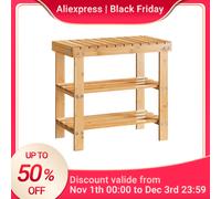 SoBuy FSR02-K scarpiera Panca Scarpiera in bambù di alta qualità con 2 anni di garanzia B50 cm