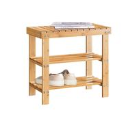 SoBuy FSR02-K scarpiera Panca Scarpiera in bambù di alta qualità con 2 anni di garanzia B50 cm Kaki scuro