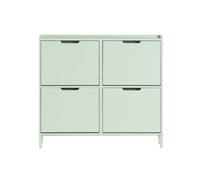 SoBuy FSR100 scarpiera a 4 patta scarpiera con superficie a 8 ripiani scarpiera stretta cassettiera scarpiera Luce Verde