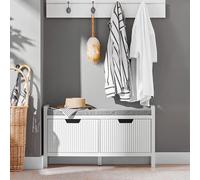 SoBuy Mobile scarpiera Panca Ingresso cassapanca Contenitore Moderna L91*P30*A50 cm Bianco, FSR146-W