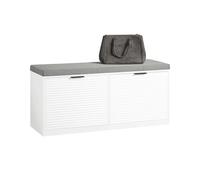 SoBuy FSR147-W sedile panca cassettiera scarponcino con sedile Scarpiera 2 valvole con scomparto per scarpe Stile casa di campagna