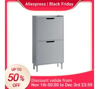 SoBuy FSR151-H Scarpiera a 3 patta scarpiera stretta con 6 superfici di ripiani scarpiera cassettiera scarpiera Black