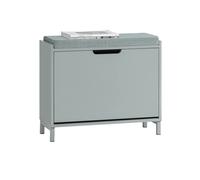 SoBuy FSR151-K Panca Scarpiera da Ingresso - Scarpiera Salvaspazio Slim in Legno, Panca Contenitore con 1 ribalte Scarpiera 2 ripiani, 113kg di Carico, Grigio L60xP24xA52 cm