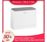 SoBuy FSR16-KW panca per scarpe con cuscino del sedile scarpiera scarpiera con 1 patta Panca Panca ca. 60x47x24 cm