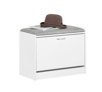 SoBuy FSR16 panca per scarpe con cuscino del sedile scarpiera scarpiere con 1 panca con patta scarpiera stretta BHT ca. 60x46x30 cm BIANCO