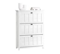 SoBuy FSR162-W Scarpiera a 3 patta scarpiera stretta scarpiera con 6 superfici di ripiani cassettiera per scarpe BIANCO