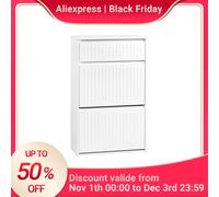 SoBuy Scarpiera Salvaspazio Slim Mobile Scarpiera Ingresso con 2 Ribalte e 4 Ripiani Regolabili - Ideale per Corridoi Stretti e Spazi Ridotti - Grigio, 61x25x100 cm, Facile Installazione FSR165-HG