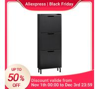 SoBuy FSR177-H Scarpiera a 3 patta scarpiera stretta 3 superficie di ripiani scarpiera cassettiera scarpiera