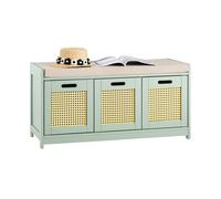 SoBuy FSR182-GR scarpiera scarpiera stretta con panca portaoggetti corridoio con 2 ante e cestino, salvaspazio per piccoli spazi