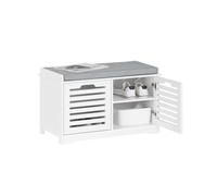 SoBuy FSR23-II scarpiera con sedile armadio panca panca con scarpiera portaoggetti sedile cassettiera scarpiera con panca BIANCO