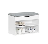 SoBuy FSR25 Panca per scarpe con scarpiera per sedile scarpiera BIANCO
