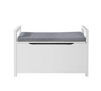 SoBuy FSR76-W Panca con sedile sedile con sedile portaoggetti con patta gioca affidabilità 120 kg Bianco