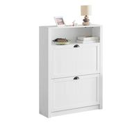 SoBuy FSR87 Scarpiera scarpiere stretta con scarpiera a 2 alette con 4 spazio di archiviazione Cassettiera con scomparto aggiuntivo