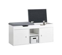 SoBuy FSR96 Panca con cuscino a due posti Panca per scarpe con petto portaoggetti Panca per scarpe BHT ca. 100x48x34 cm