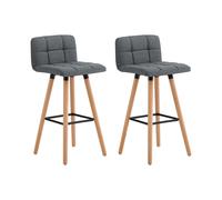 SoBuy FST50x2 Sgabello da bar Sgabello da bar con schienale altezza sedile sgabello: 68 cm Grigio scuro